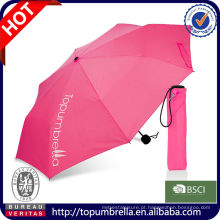 Atacado impresso Manual aberto promocional 3 guarda-chuva dobrável